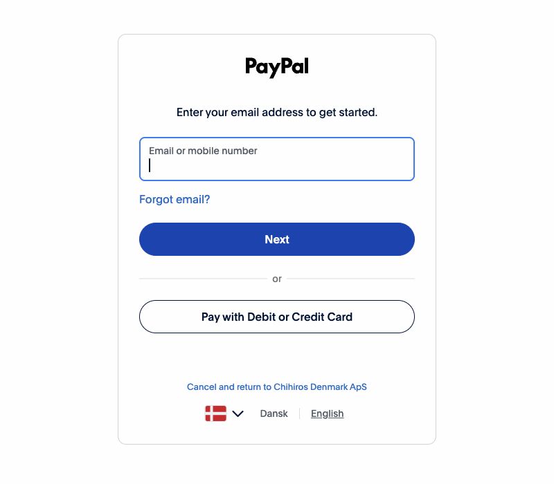 PayPal’s page with the Pay with Debit or Credit Card button, allowing you to continue without logging in.