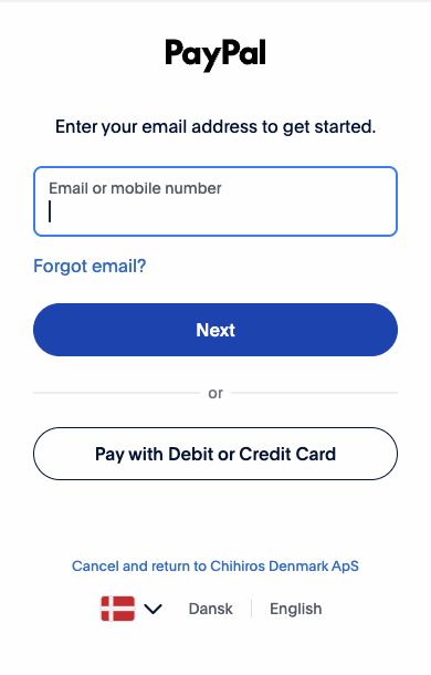 PayPal’s page with the Pay with Debit or Credit Card button, allowing you to continue without logging in.